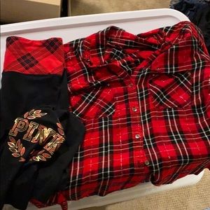 Pink flannel set medium sized